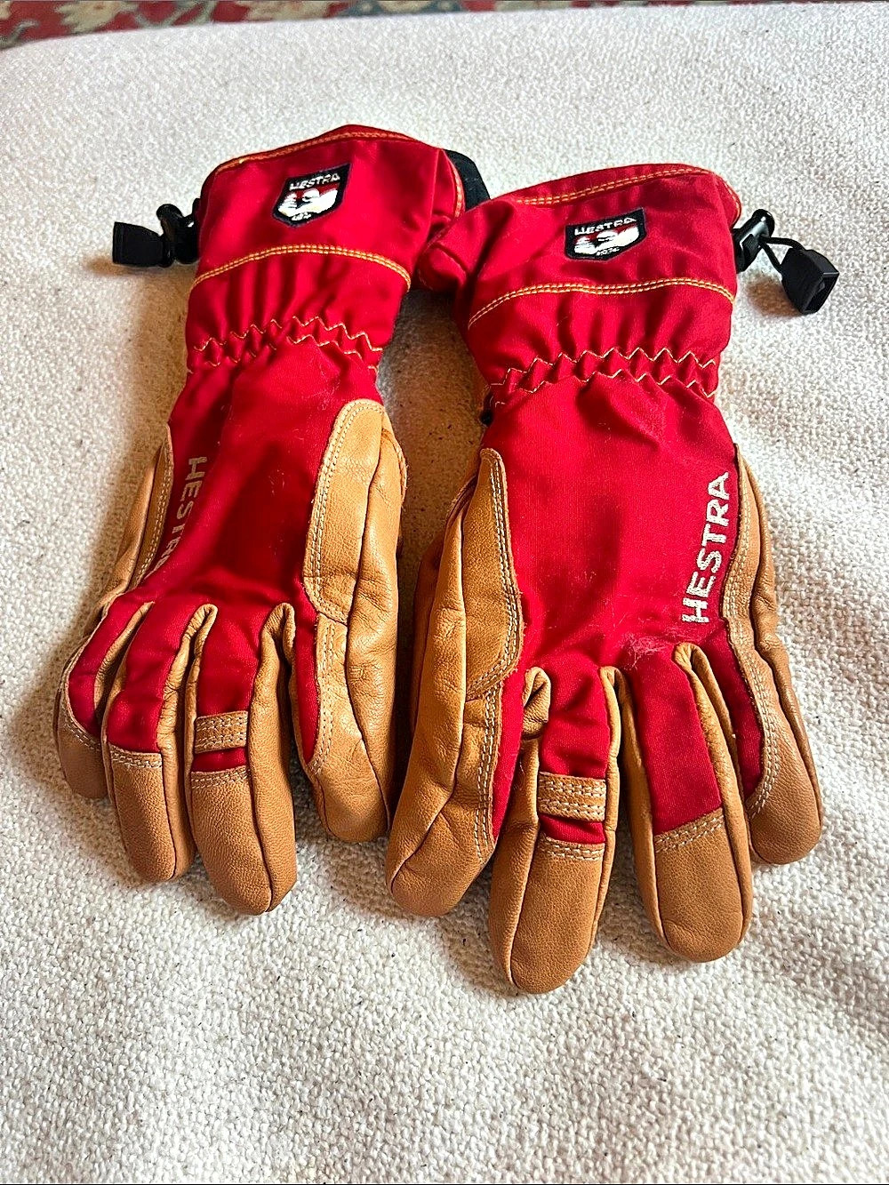 Hestra Heli Ski Gloves Red & Brown Size 8